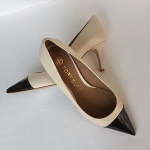 Tory Burch Women's Penelope 65 Cap Toe Pump Off White Ivory 8 M